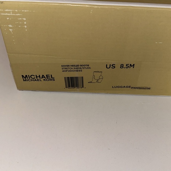 Michael Kors Dover brown stretch faux vegan suede studded booties boots 8.5 - Picture 9 of 9